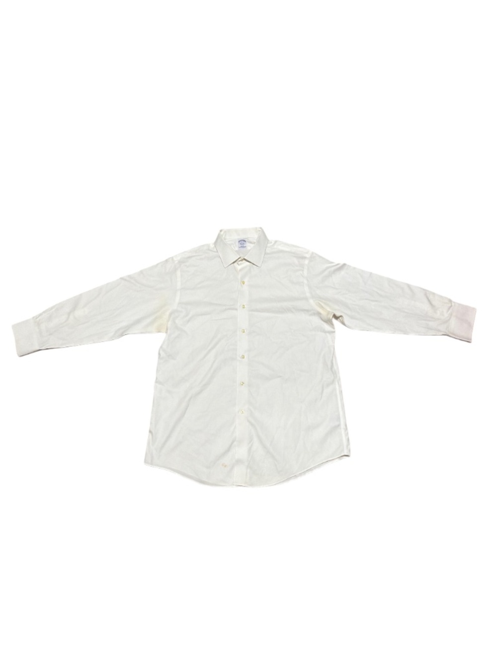 Brooks Brothers Dress Shirt Slim Fit Non-Iron Egyptian Cotton Off White | 17-33